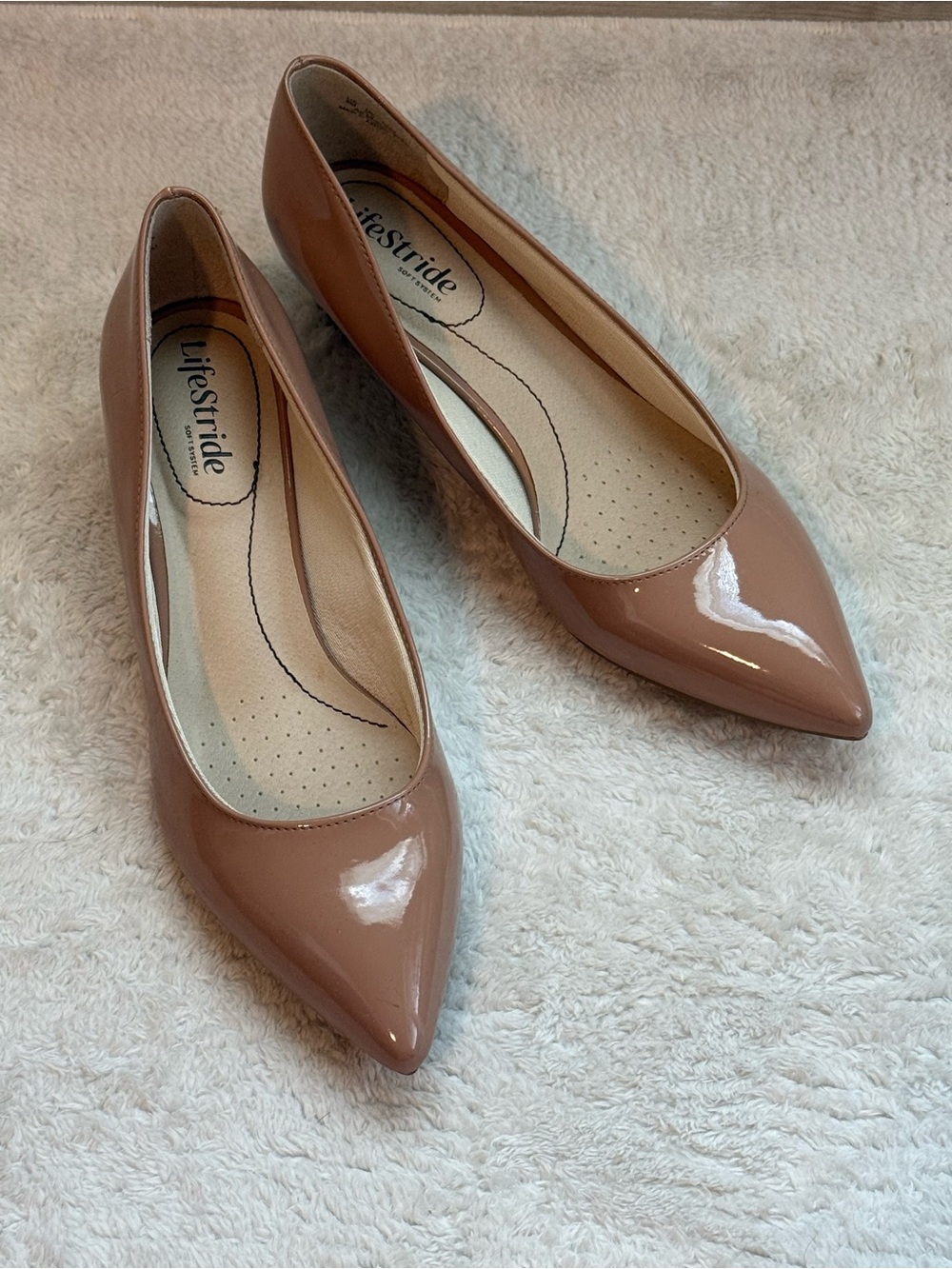 Lifestride Patent Blush Nude Pumps, Size 8